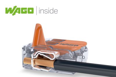 Available empty or pre-assembled with 3 x 3-pin WAGO connection terminals